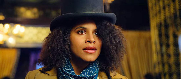 Zazie Beetz as Mary Fields, taking a big risk in Redwood in The Harder They Fall (2021)