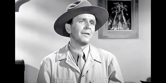 Hayden Rorke as Floyd Buckley, the expert who thinks he knows the location of the Lost Dutchman Mine in Lust for Gold (1949)