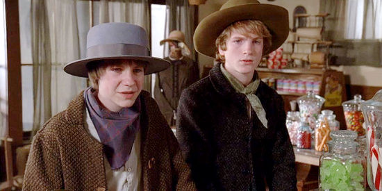 Darian Weiss as Jacob and Randall Bently as Mattie, Missie Tyler's young sons in Love's Unfolding Dream (2007)