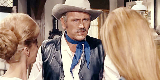 Luis Induni as John Price, surprised to learn of Tom Carter's death in Billy the Kid (1964)