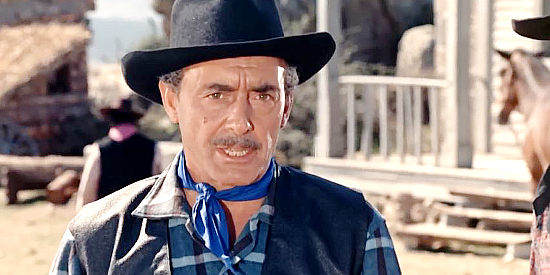 Tomas Blanco as Tom Carter, rejecting another offer to buy his ranch in Billy the Kid (1964)