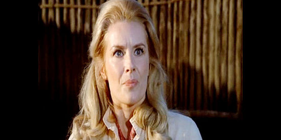 Sally Ann Howes as Sybil Townsend, fearful for the safety of her two sons in Female Artillery (1973)