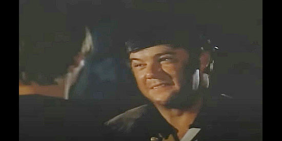 Warren Berrlinger as the cheerful soldier, guiding Henry back to the 304th New York in The Red Badge of Courage (1974)