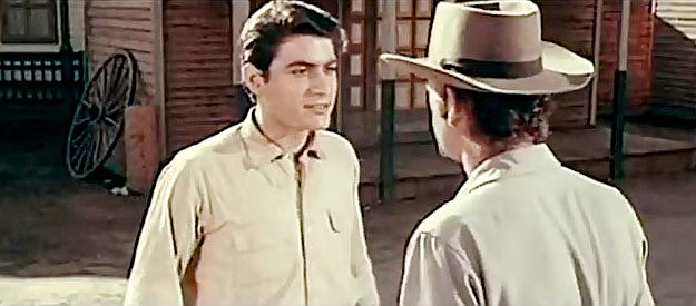 Luis Rivera as Kurt, lashing out at Sheriff Jess Kinley after being rejected by Anna-Lisa in Sunscorched (1965)