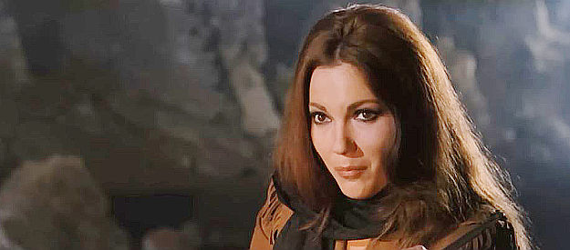 Maria Silva as Maria Anderson, announcing her intent to become partners with Sartana and Marcos in Sartana Kills Them All (1970)