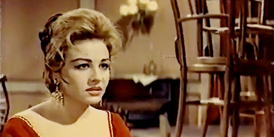 Maria Luz Galicia as Maria Aguilar, worried about an imprisoned brother in Zorro the Avenger (1962)