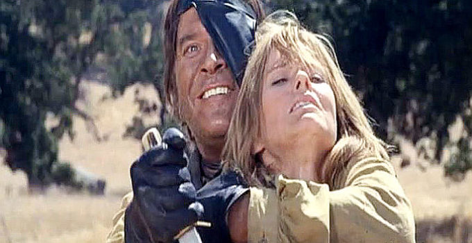 Peter Breck as Avery Porter, threatening to stab Liz to death in A Man for Hanging (1972)