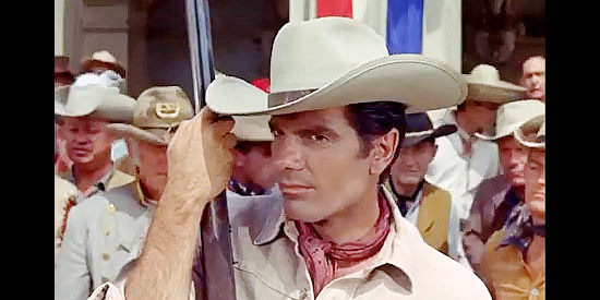 Tom Tyron as Lin McAdam, sheriff of Onyx, engaged in a shooting match with his cousin in Winchester '73 (1967)