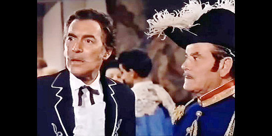Giuseppe Addobbati .as Marguis de Santa Ana, the man whose financial troubles leads to the engagement of his daughter Virginia in Sword of Zorro (1963)