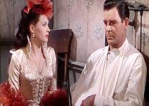 Yvonne De Carlo as Sequin, trying to salvage her relationship with Dan Corrigan (Rod Cameron) in River Lady (1948)