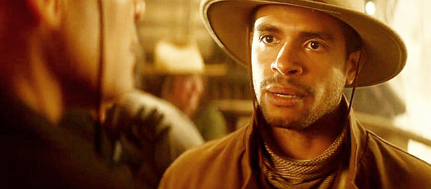 Mandela Van Peebles as Decker, forced into a reunion with his estranged father when his wife is kidnapped in Outlaw Posse (2024)