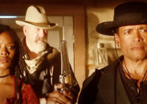 Amber Reign Smith as Queenie, John Carroll Lynch as Carson and Mario Van Peebles as Chief in Outlaw Posse (2024)