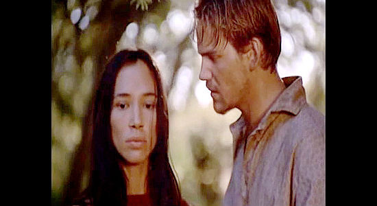 Irene Bedford as Sana and Robert Bairstow as Son Holland, forced to part, at least temporarily in Two for Texas (1998)