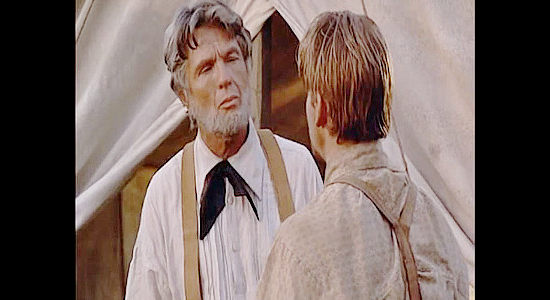 Tom Skerritt as Sam Houston, listening to Son Holland explain why he want to join up to fight in Two for Texas (1998)