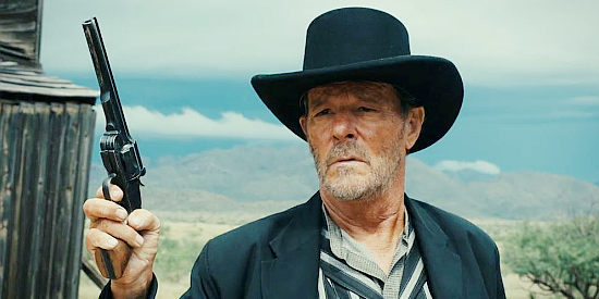 Chris Mulkey as Sheriff King, trying to discourage a lynch mob in Far Haven (2023)