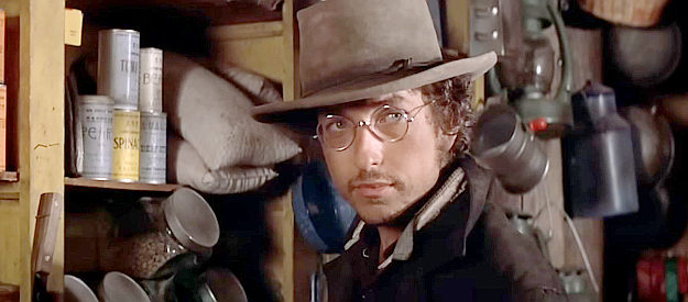 Bob Dylan as Alias, one of Billy's new acquaintances in Pat Garrett and Billy the Kid (1973)