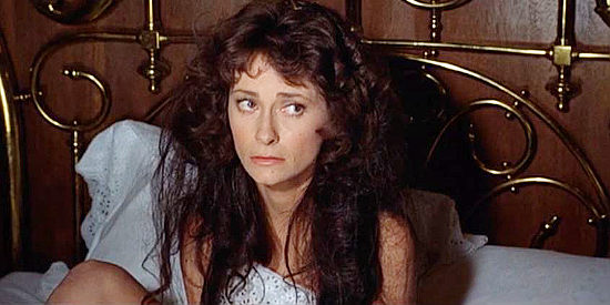 Elizabeth Ashley as Nancy Sue, about to be kidnapped by a former flame in The Great Scout and Cathouse Thursday (1976)