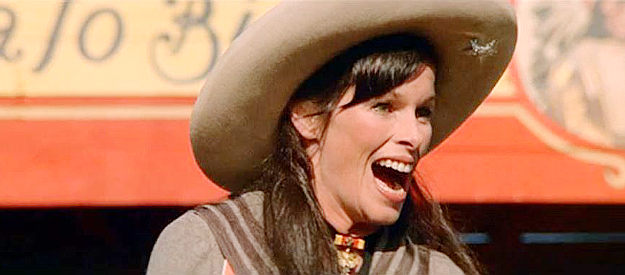 Geraldine Chaplin as Annie Oakley, thrilled to have made a difficult trick show in Buffalo Bill and the Indians (1976)