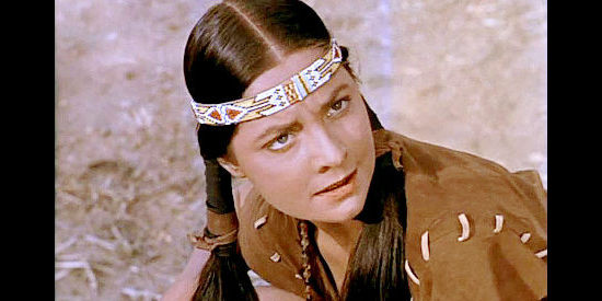 Jody Lawrance as Pocahontas, intervening to save John Smith's life in Captain John Smith and Pocahontas (1953)