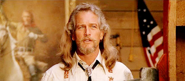 Paul Newman as Buffalo Bill, watching Sitting Bull moving his camp as a sign of troubles to come in Buffalo Bill and the Indians (1976)