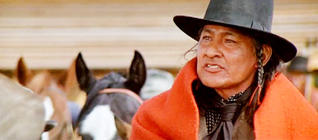 Will Sampson as WIlliam Halsey, the man who does the negotiating on Sitting Bull's behalf in Buffalo Bill and the Indians (1976)