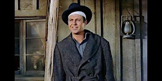 JIm Davis as Steve Powell, wearing a head bandage from a scrape with Ramlo and his crew in Woman of the North Country (1952)