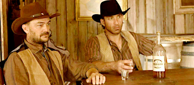 Jason Lee Boyson and Cliff Dean as Dunn's brothers, Calvin and Bill in Lady Outlaw (2024)