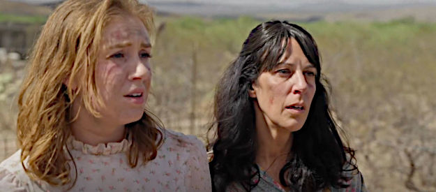 Madelyn Allen as Emily and Maria Paris as Angela, two of the women who need to be rescued in Taken from Rio Bravo (2024)