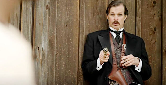 Tom Zembrod as Doc Holliday, issuing a warning to a friend in Doc Holliday 3 (2024)