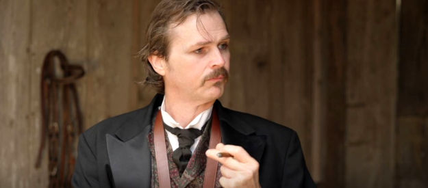 Tom Zembrod as Doc Holliday, contemplating the strange twists of life, even in retirement, in Doc Holliday 3 (2024)