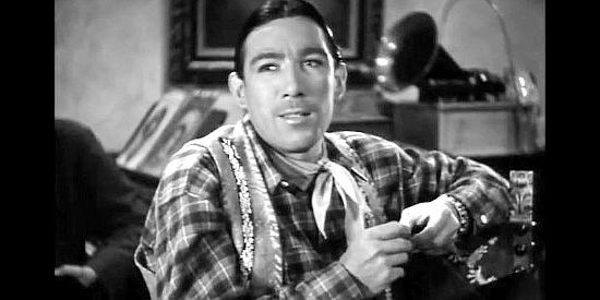 Anthony Quinn as Joe Yuma, the man who hires riders for the Dangerfield ranch in Texas Rangers Ride Again (1940)