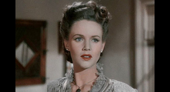 Barbara Britton as Letty Tyler, finding herself working for the treacherous side in Albuquerque (1948)