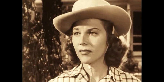 Jane Frazee as Jane Cooper, who finds herself falling for newcomer Duke Barnum in Last of the Wild Horses (1948)