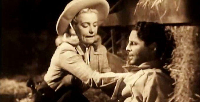 Mary Beth Hughes as Terry Williams, tending a wounded Duke Barnum (James Ellison) in Last of the Wild Horses (1948)