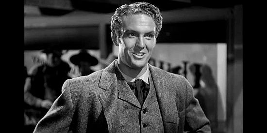 Robert Stack as Jim Holliday, about to be dispatched to St. Louis to fetch his brother's fiance in Badlands of Dakota (1941)