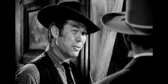 Ward Bond as Sheriff Edmunds, the crooked lawman working with Harry Farrel in Wild Bill Hickok Rides (1942)