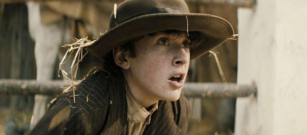 Patrick Scott McDermott as Lucas Hollister, trying to dodge trouble and relocate his grandfather during a shootout in Rust (2024)