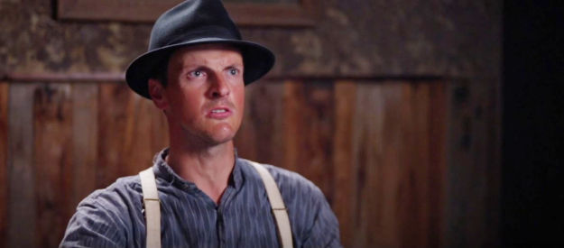 Bryan Murtha as Noel Kingrey, starting the trouble in Goldwood be refusing to turn over his 'lead pusher' in The Wide West (2025)