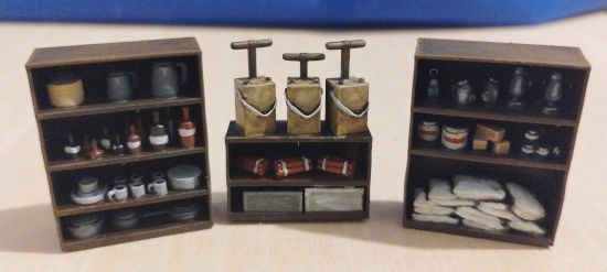 Part of the second Old West store set from CreepyHero Studios. The set comes with 2 of each of the pieces you see above