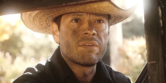 Allan Lazo as Sanchez, a former outlaw who owes a debt to Link Maddock in Bury 'Em Deep (2025)