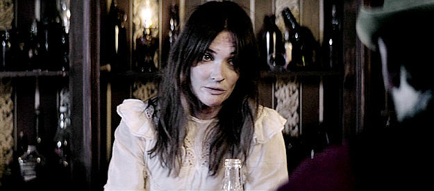 Bre Blair as Mary, scolding Ben for his reluctance to use guns to defend Redemption in Gunslingers (2025)