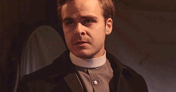 Chris Owen as Father Eric, Sister Martha's traveling companion, his body overtaken by a rider in Demon's Vale (2024)