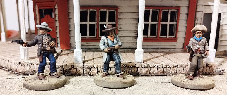 John Wesley Hardin, Sam Starr and Dumas Lemat from the Gunfighter's Ball Outlaws faction