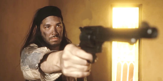 Nico Abiera as Grey Cloud, the Mohawk Indian who helped rob Link Maddock in Bury 'Em Deep (2025)