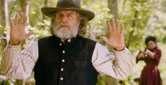 Darby Hinton as Malcolm Hunter, meeting up with shotgun wielding Ginny (Julie Kashmanian) in Was Once a Hero (2024)