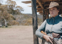 Leah Purcell as Molly Johnson, ready to defend her home and her children from all threats in The Legend of Molly Johnson (2021)