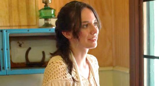 Ashley Rae McGee as Consuela, wary of the men who visit her home while her husband is away in Eye for an Eye (2022)