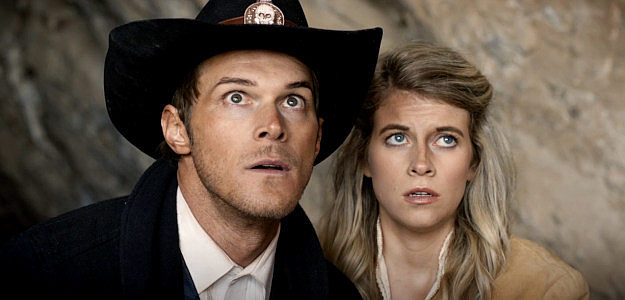 Brando White as Jack Feeny and Kelsey Edwards as Olivia Welles, reunited but in trouble in The Counterfeit Kid (2023)