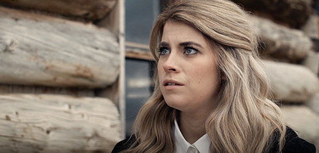 Kelsey Edwards as Olivia Welles, balking at Jack's decision to head off to make a name for himself in The Counterfeit Kid (2023)