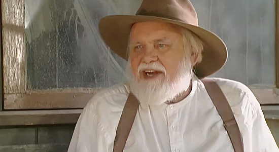 P.W. Willis as Elijah Dawson, the feisty grandpa Jim Dawson lives with in Vengeance Trail (2006)